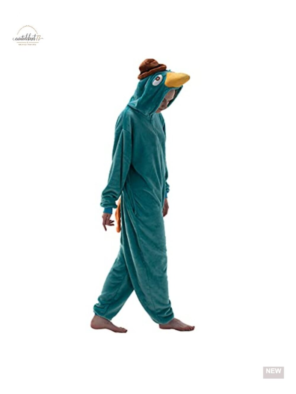 Unisex Adult Flannel Onesie Pajama Platypus Cosplay Halloween Costume